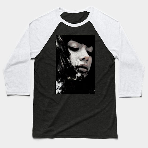 Beautiful girl, something dark on chin. Pale skin. Dark fantasy, horror. Baseball T-Shirt by 234TeeUser234